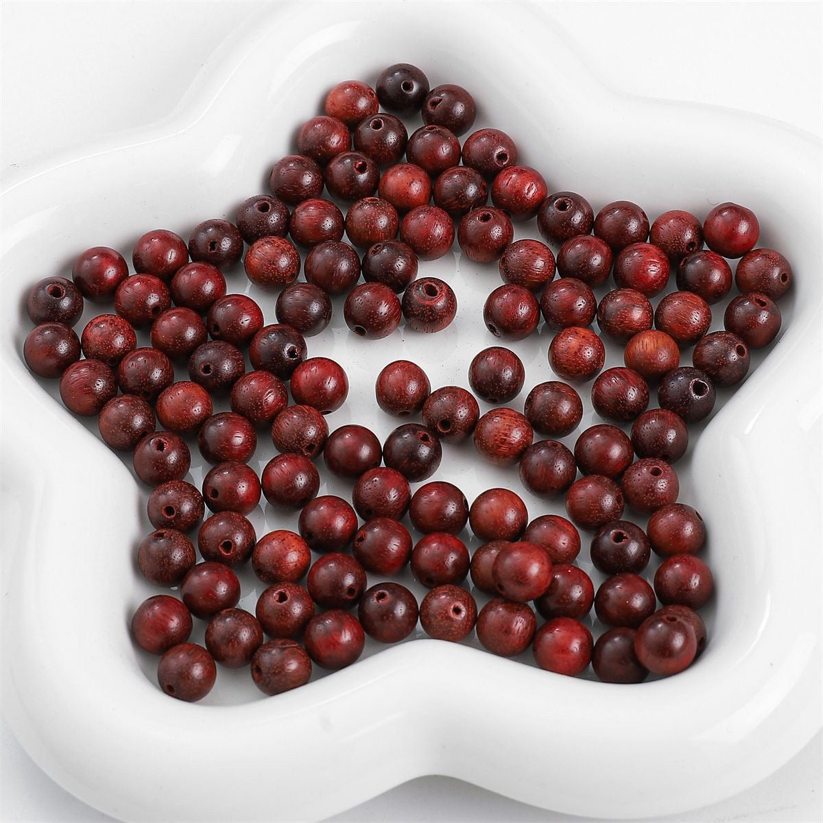 50PCS Natural Wooden Beads Round Loose Beads