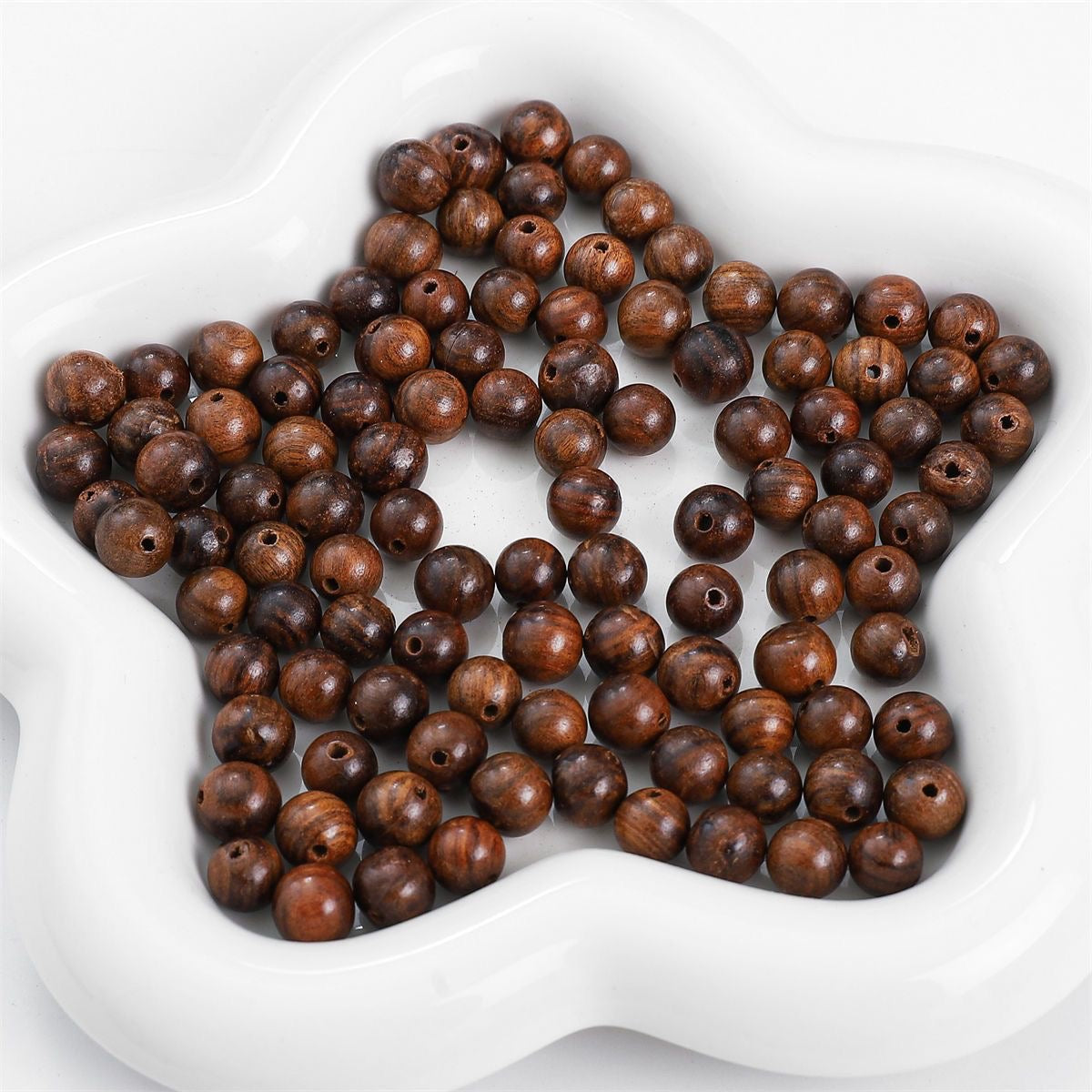 50PCS Natural Wooden Beads Round Loose Beads
