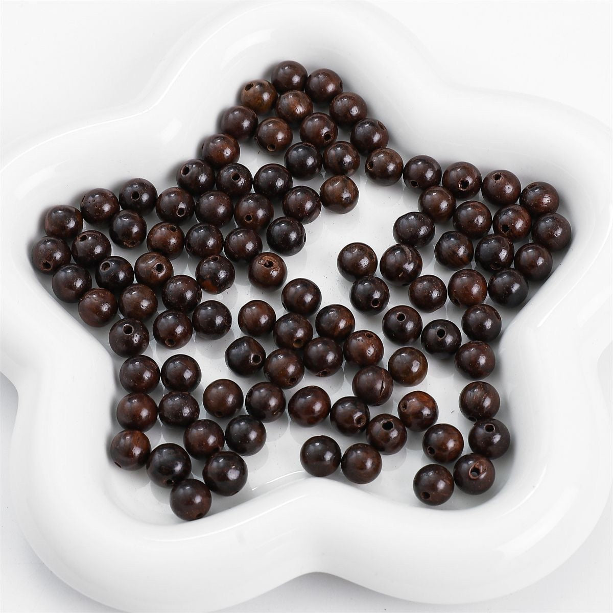 50PCS Natural Wooden Beads Round Loose Beads