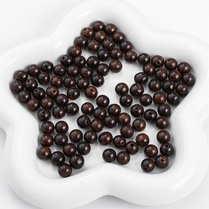 50PCS Natural Wooden Beads Round Loose Beads