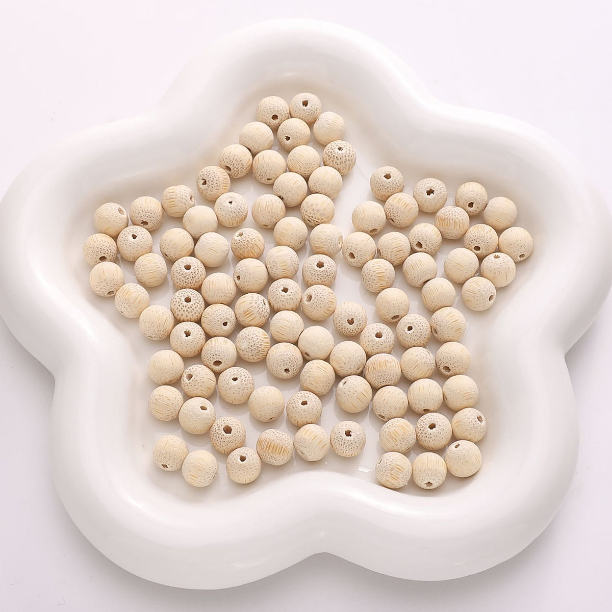 50PCS Natural Wooden Beads Round Loose Beads