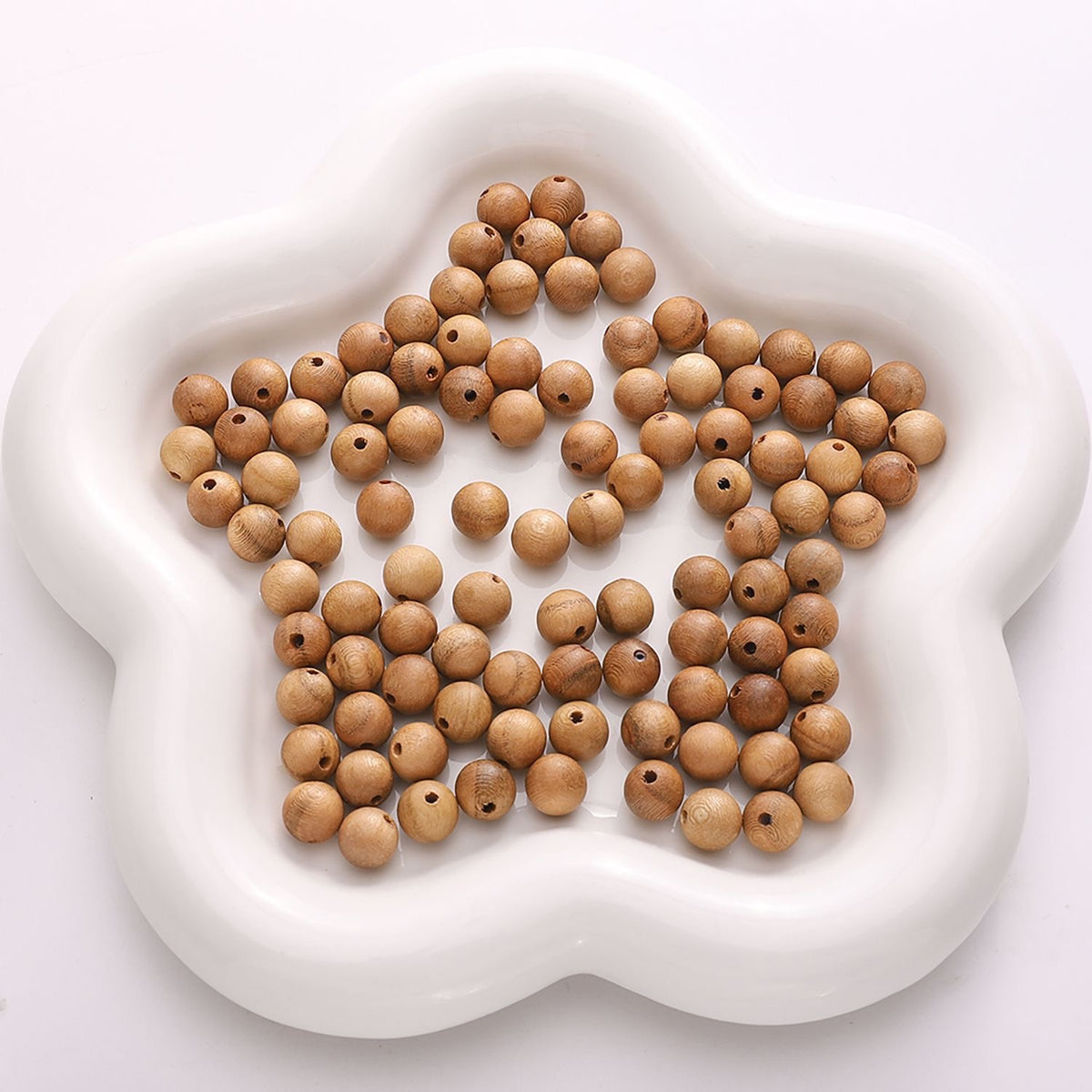 50PCS Natural Wooden Beads Round Loose Beads