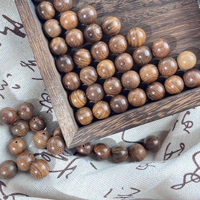 50PCS Natural Wooden Beads Round Loose Beads