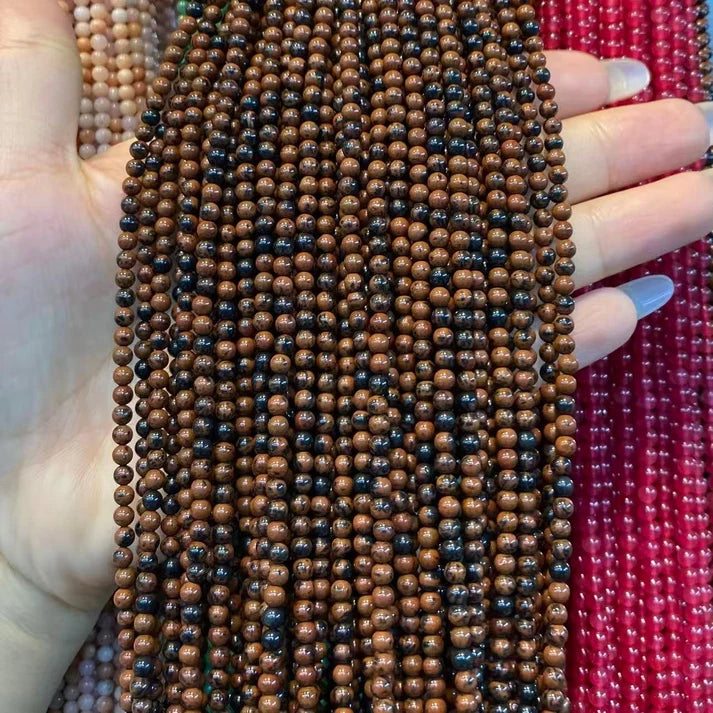Brown Obsidian Jasper Tiny Smooth Round Beads 2mm 3mm 4mm