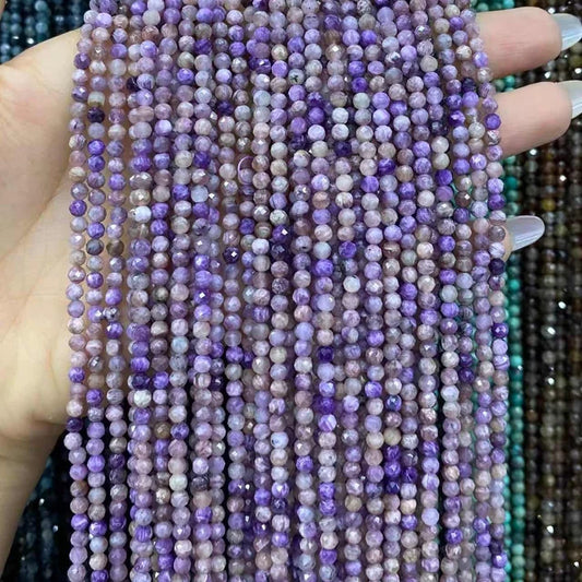 Charoite Tiny Faceted Round Beads 2mm 3mm 4mm