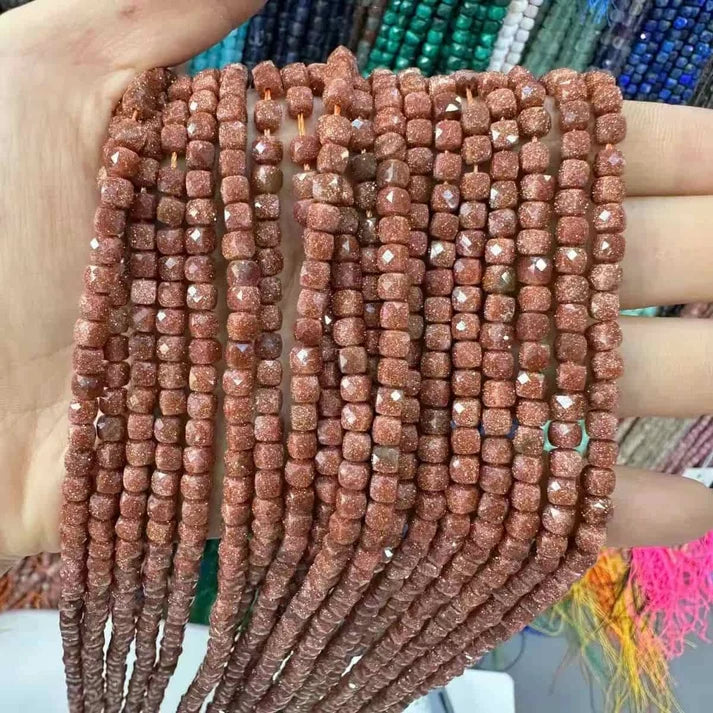 Cube Shape Sandstone Beads