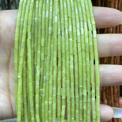 Cylindrical Tube Beads 2x4mm Quartz/Jasper/Agate/Crystal