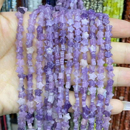 Flat Star Beads 6mm Quartz/Jasper/Agate/Crystal