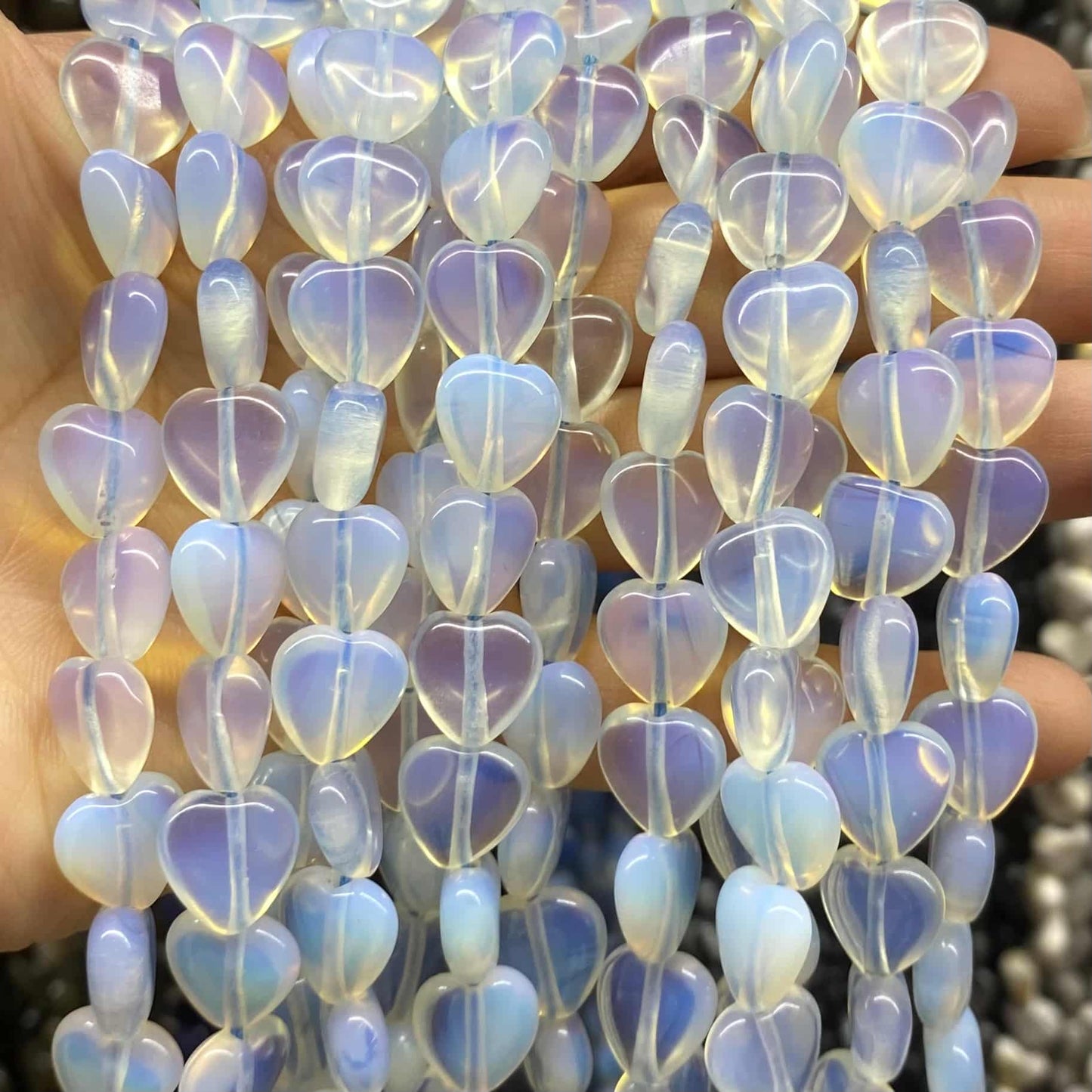 Smooth Heart Shape Beads 10mm/15mm Quartz/Jasper/Agate/Crystal