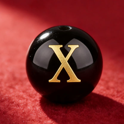 Natural Red Agate Beads - 26 Alphabet Loose Beads for Engraving Customization DIY