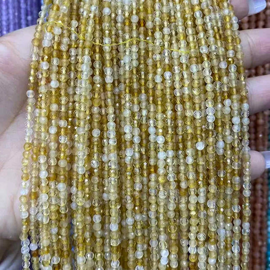 Citrine Tiny Faceted Round Beads 2mm 3mm 4mm