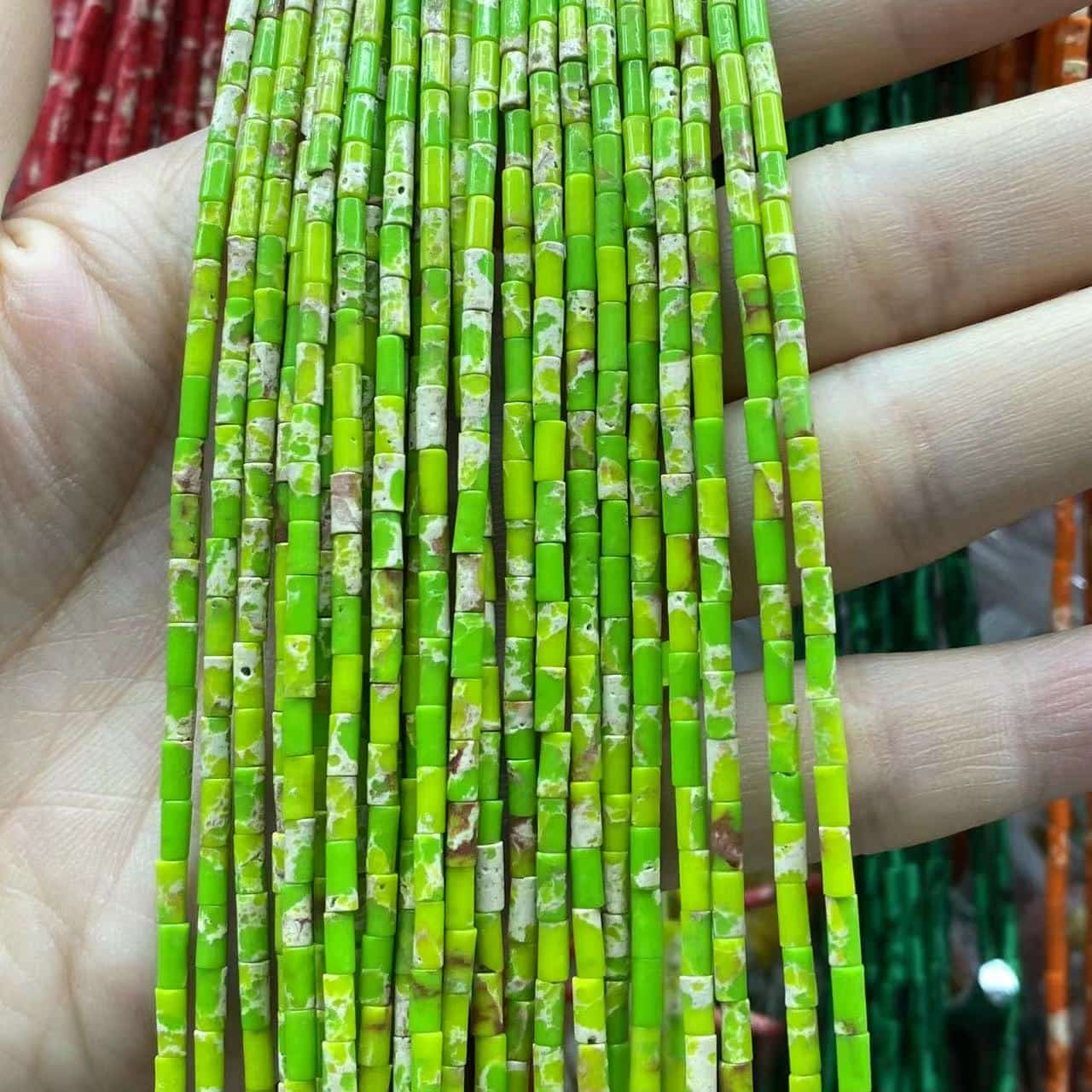 Cylindrical Tube Beads 2x4mm Quartz/Jasper/Agate/Crystal