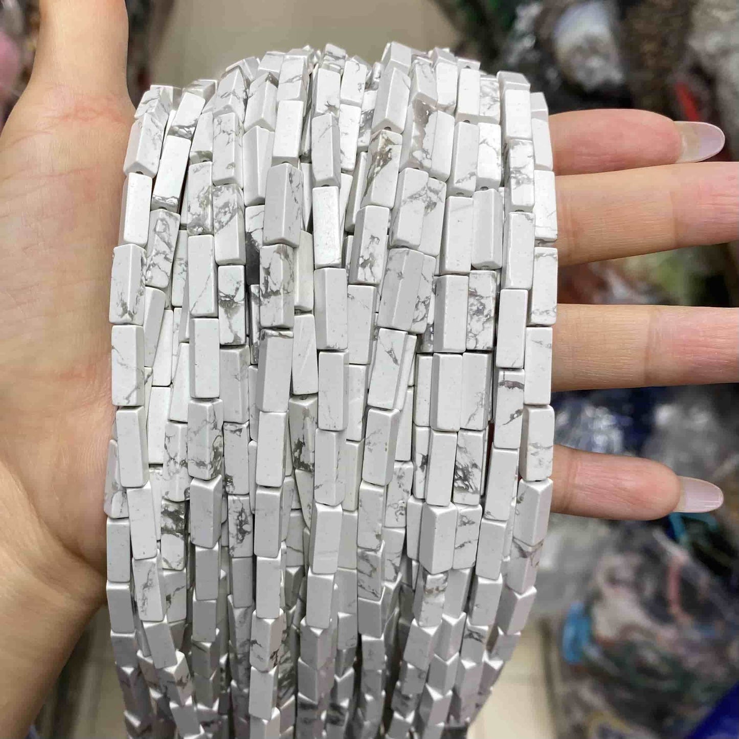 Square Tube Beads 4x13mm Quartz/Jasper/Agate/Crystal