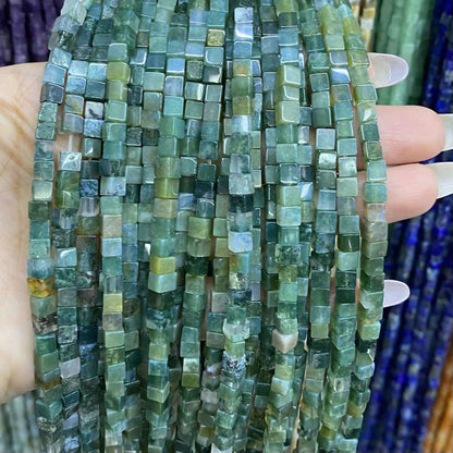 Square Cube Beads 4x4mm Quartz/Jasper/Agate/Crystal