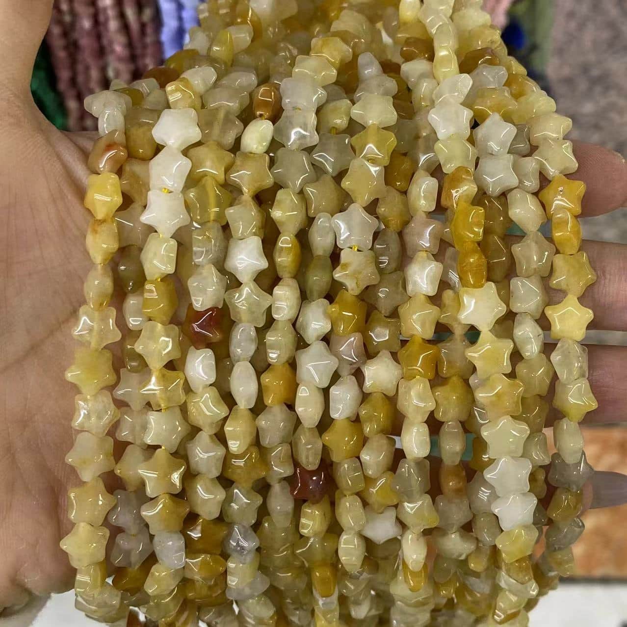 Smooth Star Beads 8mm Quartz/Jasper/Agate/Crystal