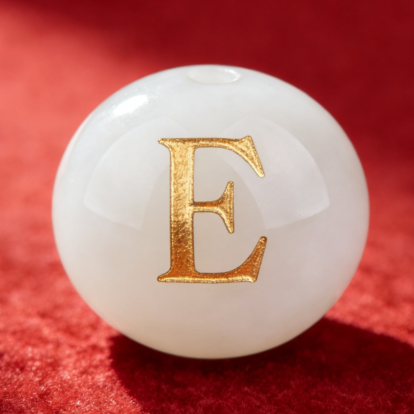 Natural Red Agate Beads - 26 Alphabet Loose Beads for Engraving Customization DIY