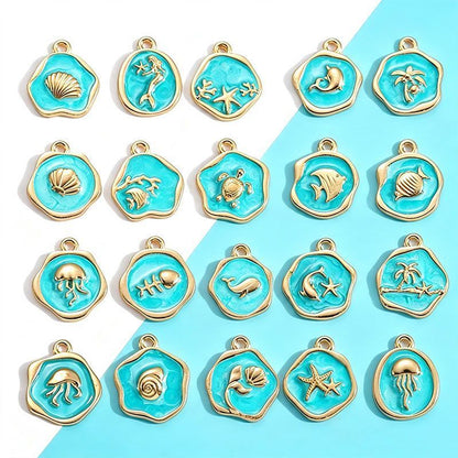 Assorted Ocean Design Charms for Jewelry Making