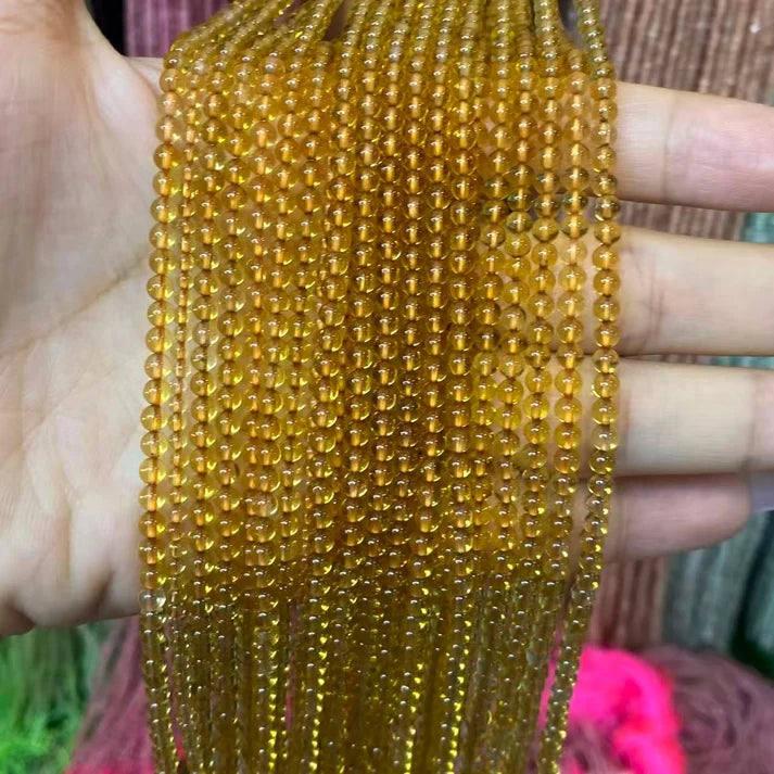 Citrine Tiny Smooth Round Beads 2mm 3mm 4mm