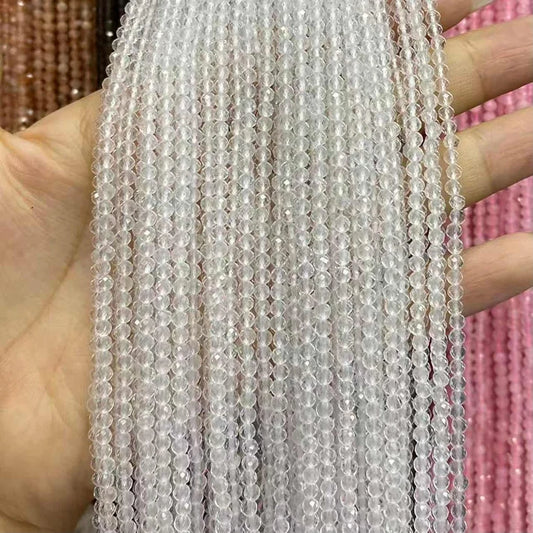 Clear Quartz Tiny Faceted Round Beads 2mm 3mm 4mm