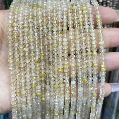 Faceted Rondelle Beads 2x3mm 3x4mm Gemstone/Quartz/Jasper/Agate