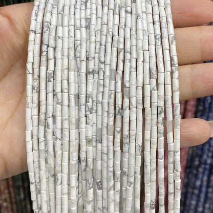 Cylindrical Tube Beads 2x4mm Quartz/Jasper/Agate/Crystal