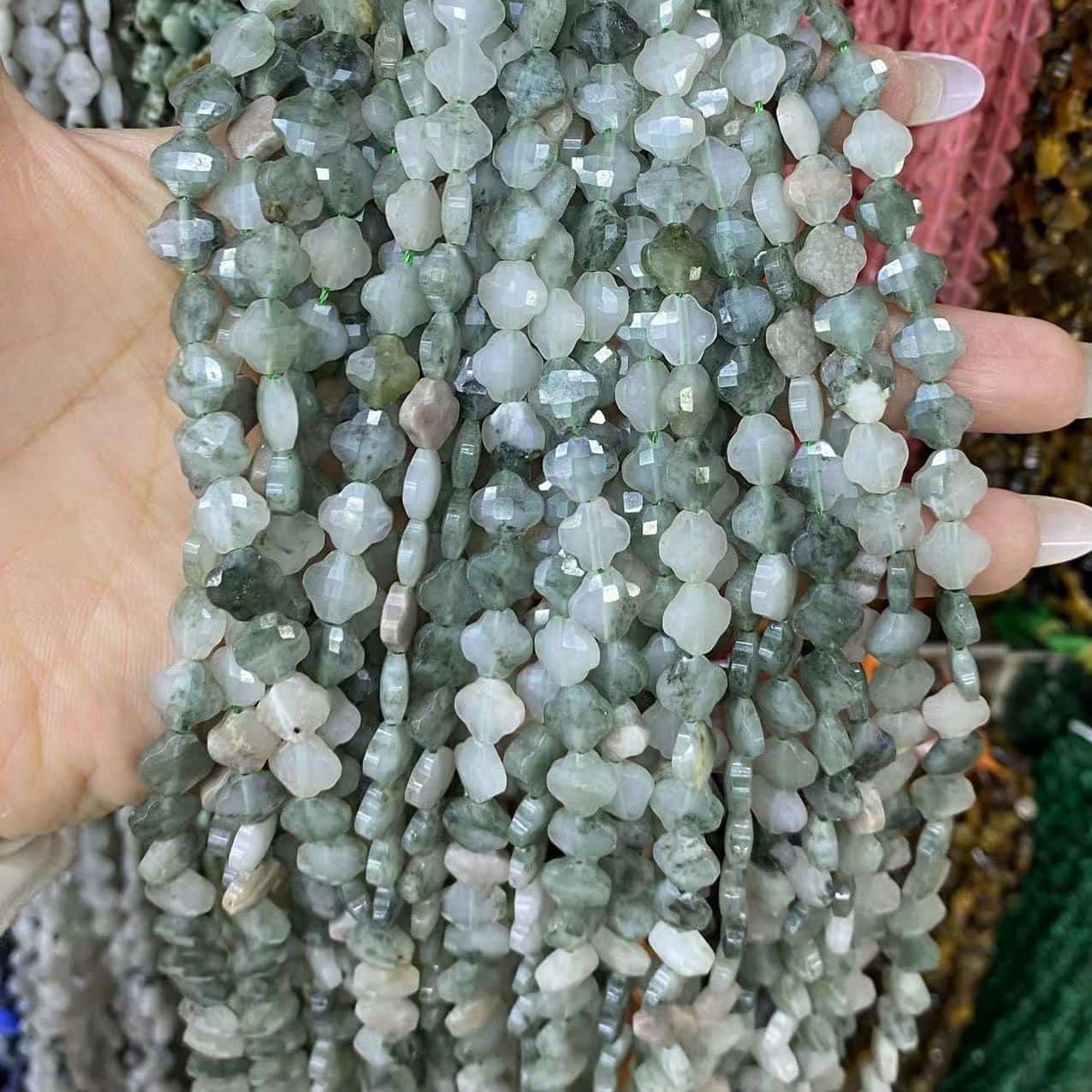 Leaf Clover Beads 8mm Quartz/Jasper/Agate/Crystal