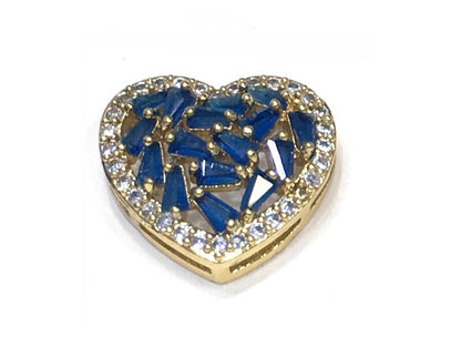 1PCS Brass Cubic Zirconia Heart Accessories