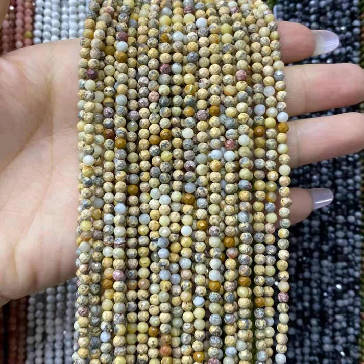 Crazy Lace Agate Tiny Faceted Round Beads 2mm 3mm 4mm