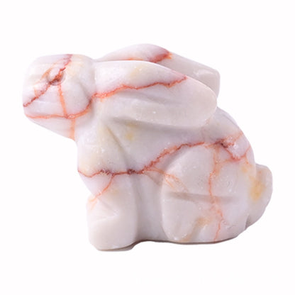 Rabbit Statue Hand Carved Animal Figurine