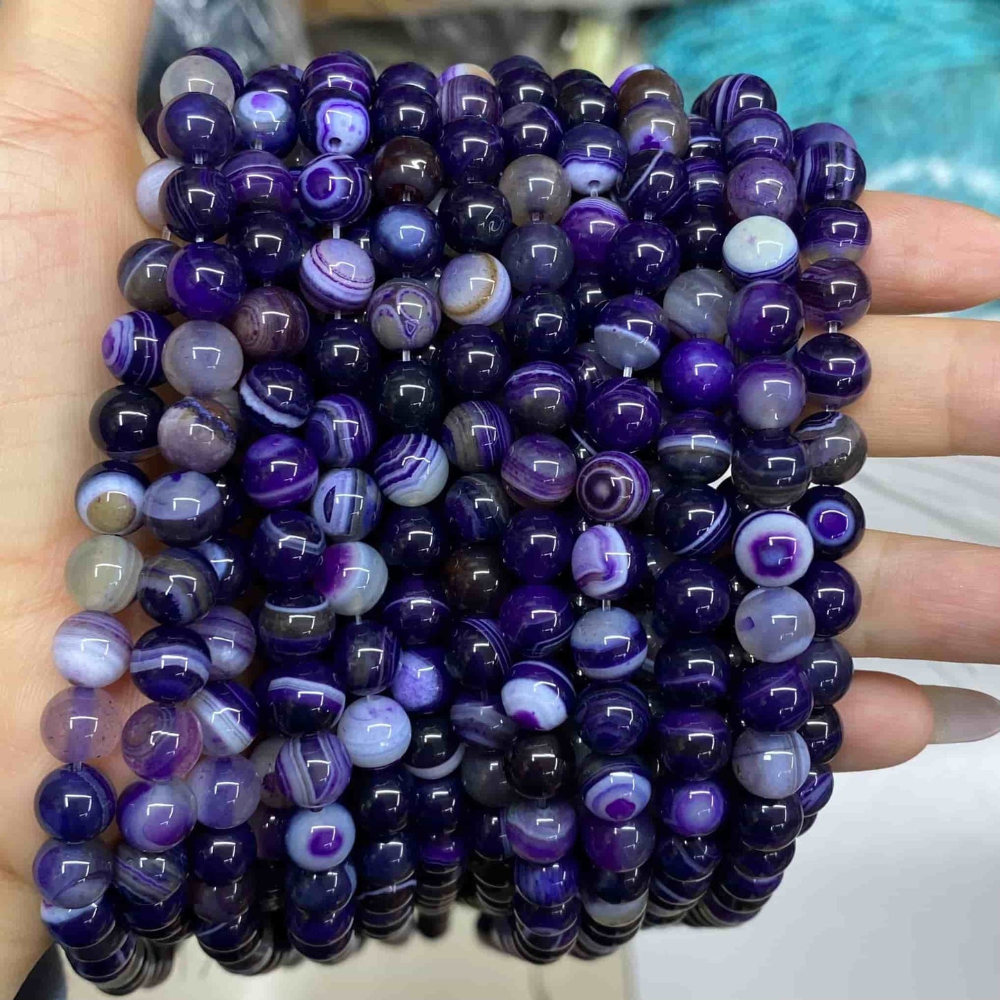#1 Round Aagte Beads 6mm/8mm/10mm/12mm