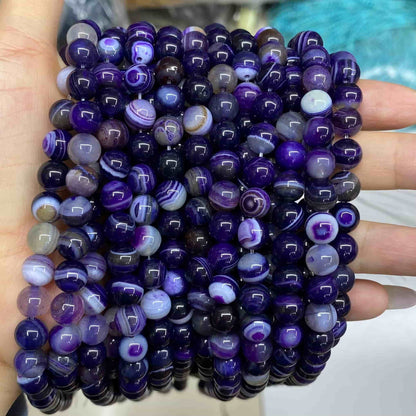 #1 Round Aagte Beads 6mm/8mm/10mm/12mm