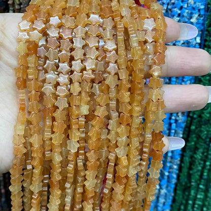 Flat Star Beads 6mm Quartz/Jasper/Agate/Crystal