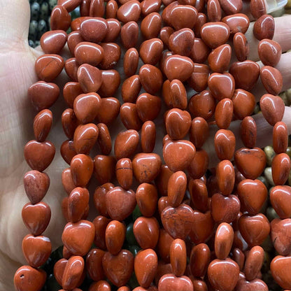 Smooth Heart Shape Beads 10mm/15mm Quartz/Jasper/Agate/Crystal