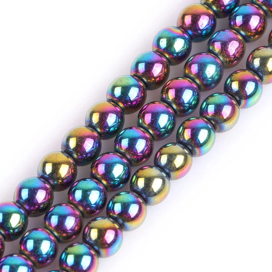 Round Rianbow Color Non-Magnetic Hematite Beads