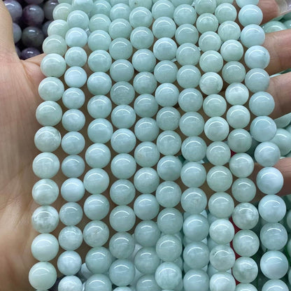 High-Quality Gemstone & Crystal Round Smooth Beads 4mm 6mm 8mm 10mm