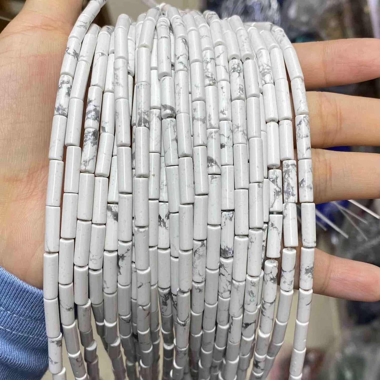 Cylindrical Tube Beads 4x13mm Quartz/Jasper/Agate/Crystal