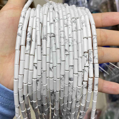 Cylindrical Tube Beads 4x13mm Quartz/Jasper/Agate/Crystal