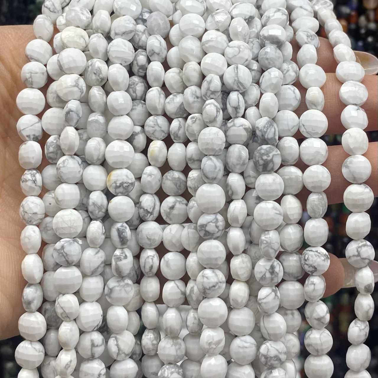 Faceted Cion Beads 6x6mm Quartz/Jasper/Agate/Crystal