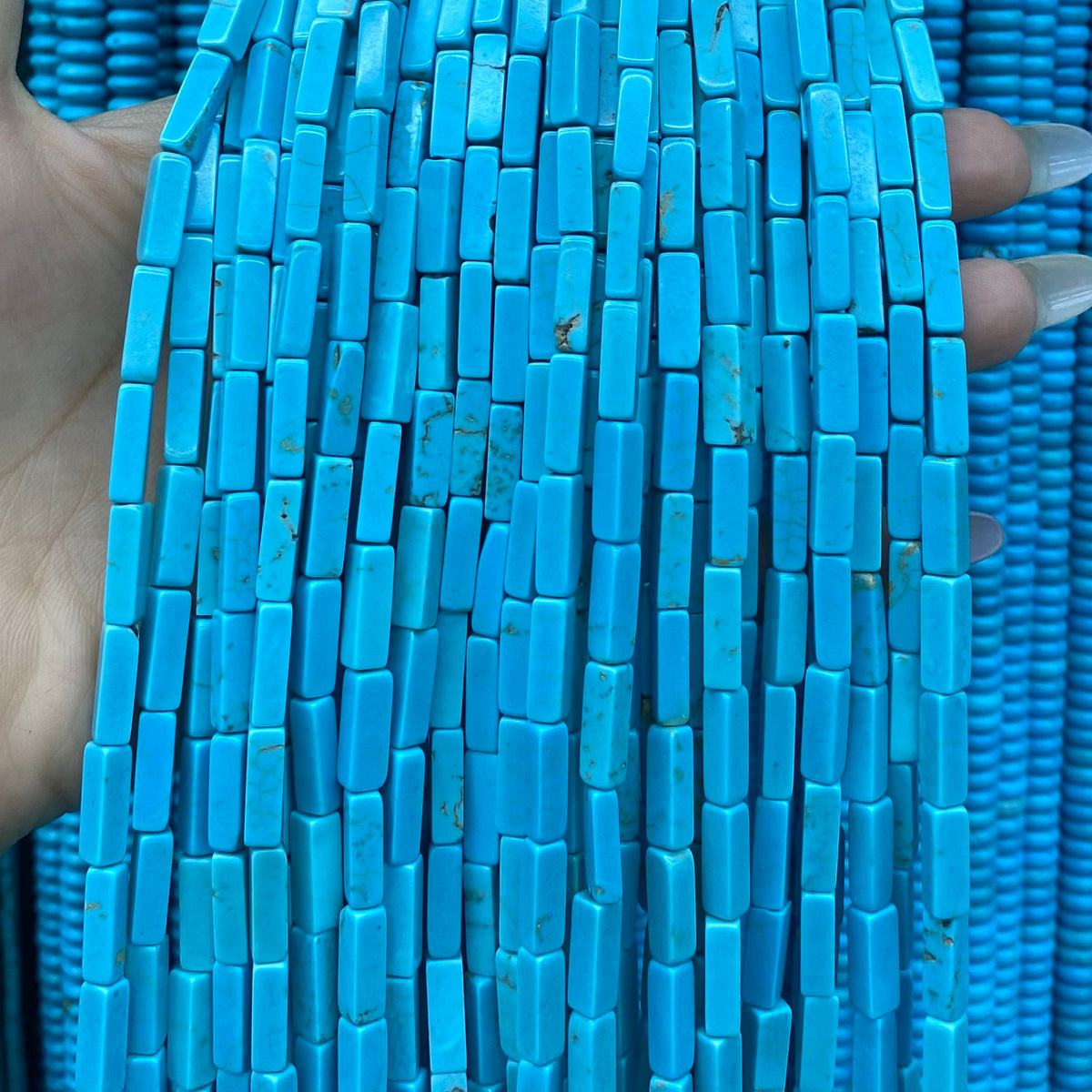 Tube Shape Turquoise Beads