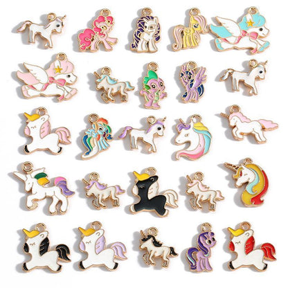 5PCS Unicorn Collection Charm For Jewelry Making Findings