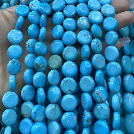Coin Shape Turquoise Beads