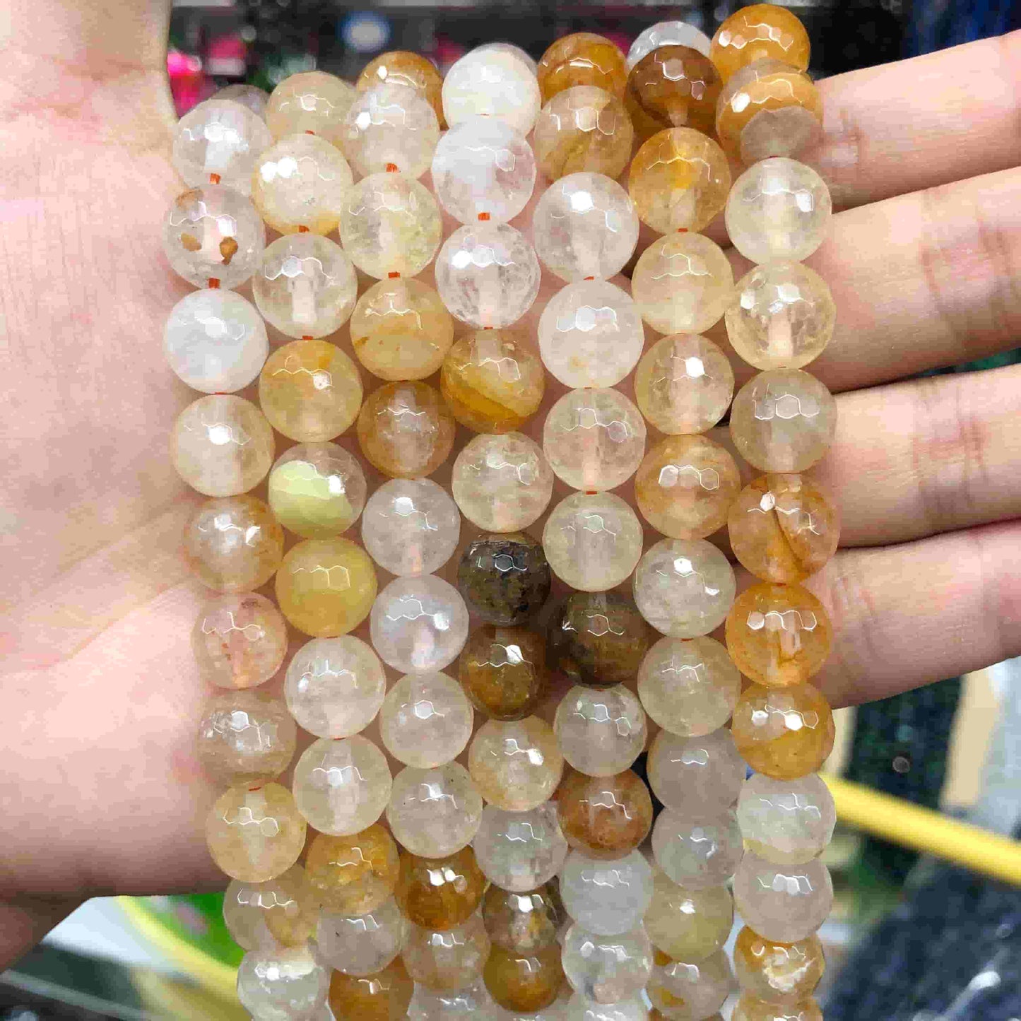 Round Faceted Beads Crystal/Quartz/Jasper/Agate 6mm 8mm 10mm