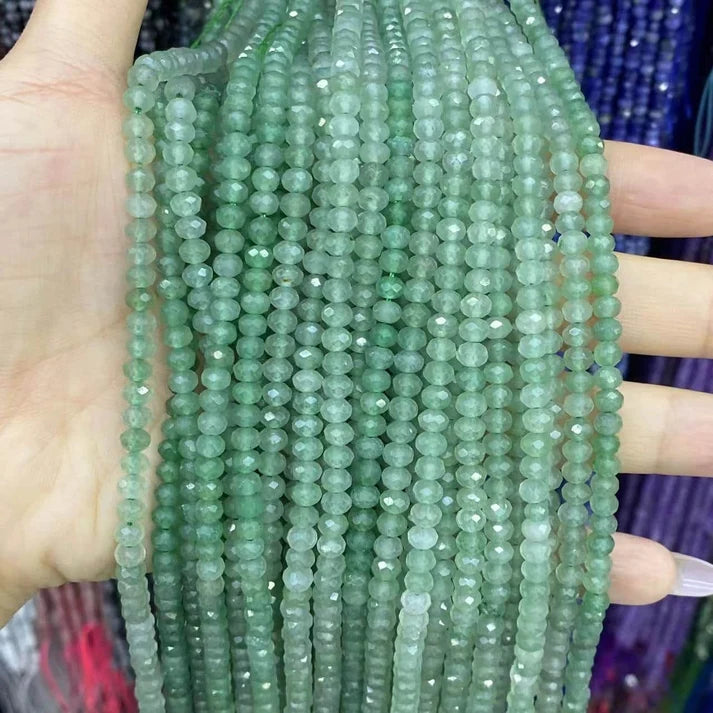 Faceted Rondelle Aventurine Beads