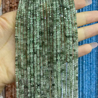 Tiny Square Faceted Beads 2-3mm Gemstone/Quartz/Jasper/Agate