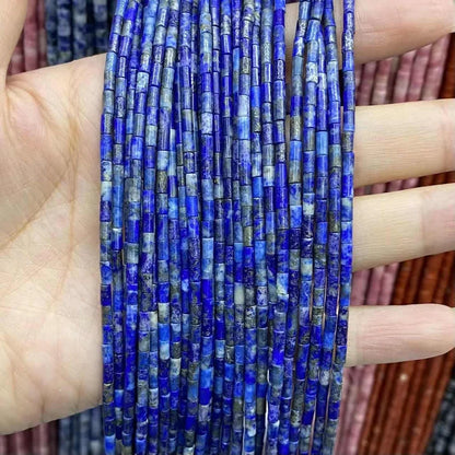 Tube Shape Lapis Beads
