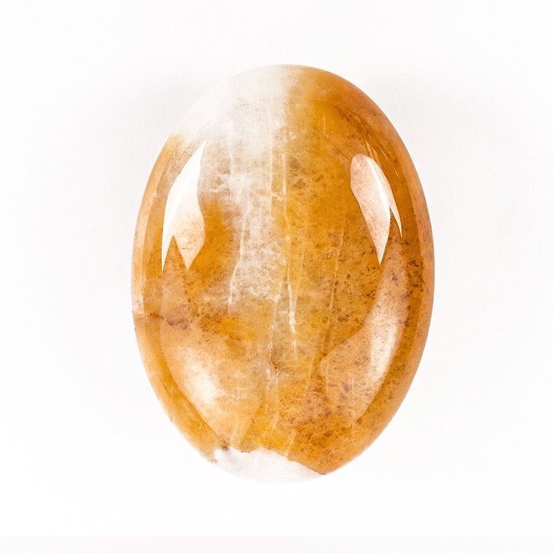 Oval Palm Stone, Polished Oval Gemstone Pocket Palm Stone Gift