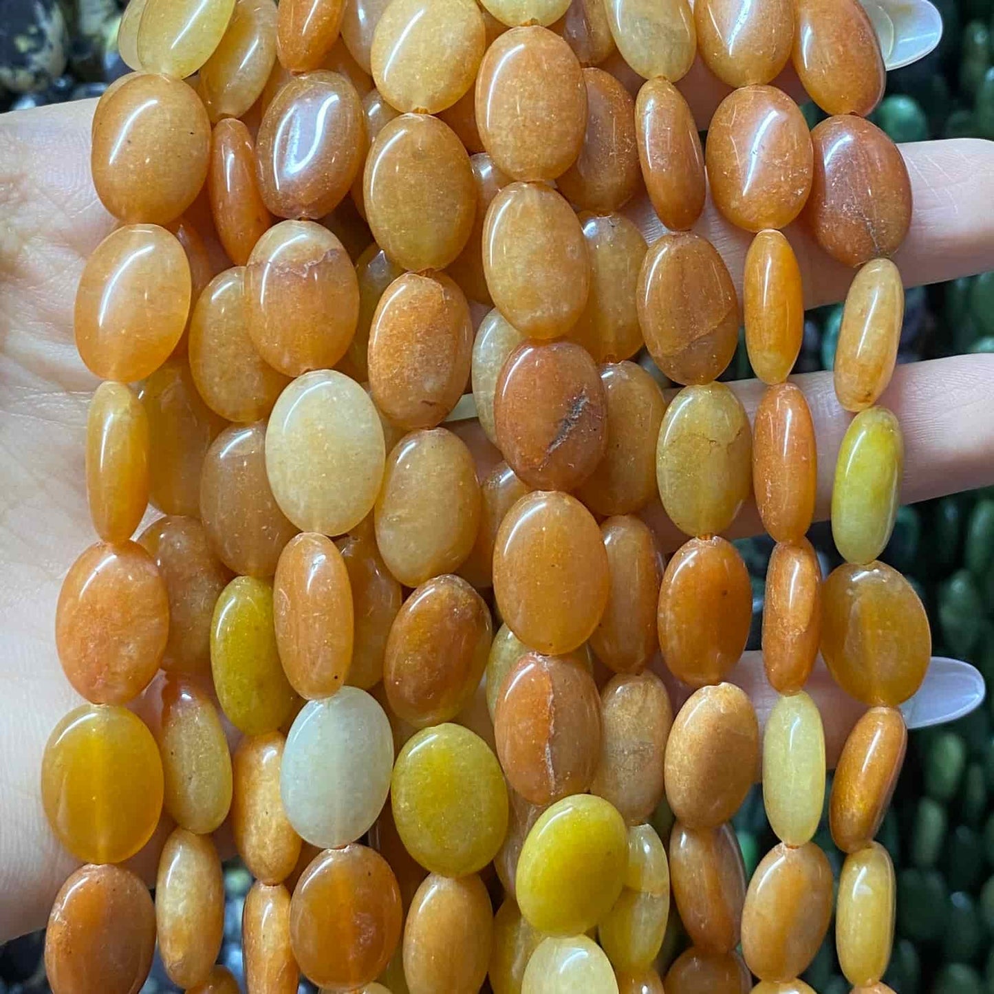 Smooth Flat Oval Beads 10x14mm Quartz/Jasper/Agate/Crystal