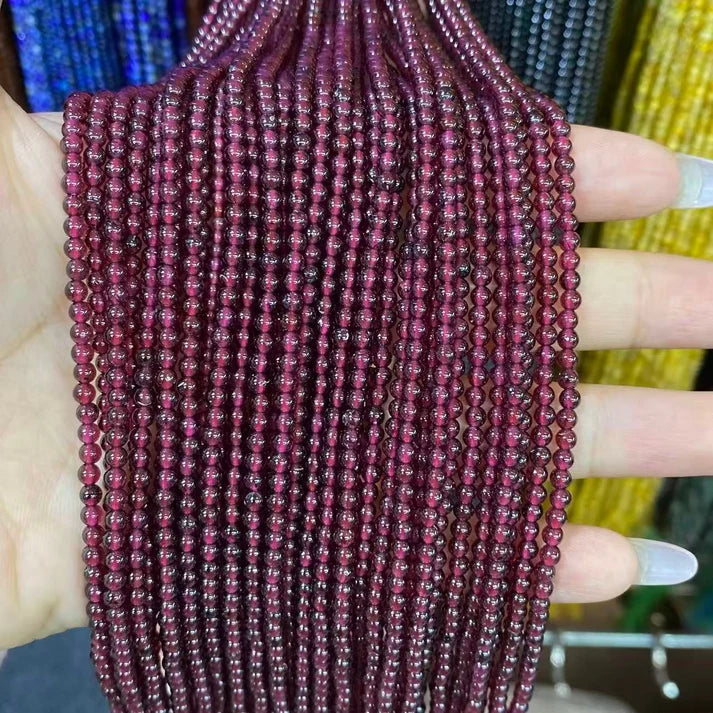 2mm 3mm 4mm Round Garnet Beads