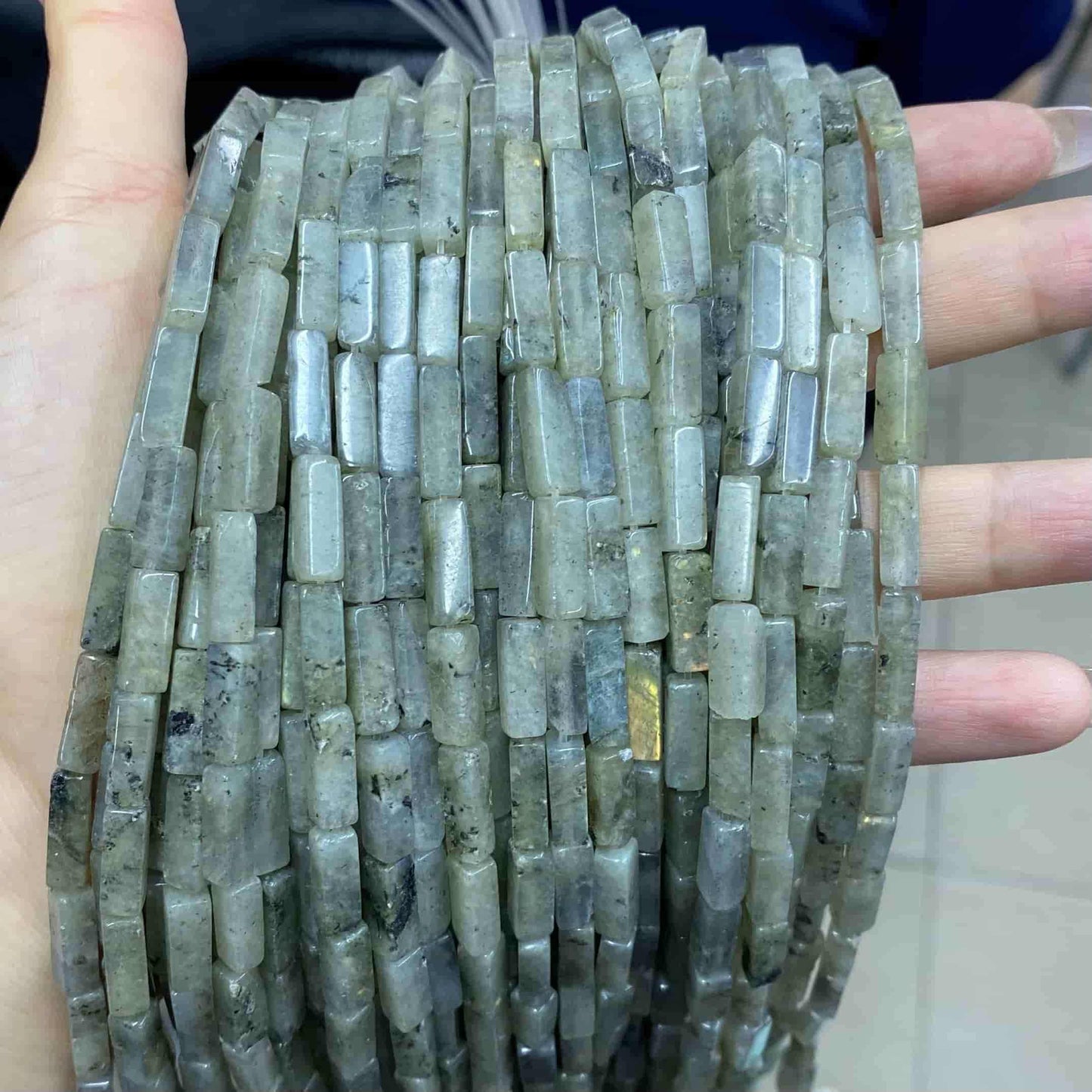 Square Tube Beads 4x13mm Quartz/Jasper/Agate/Crystal