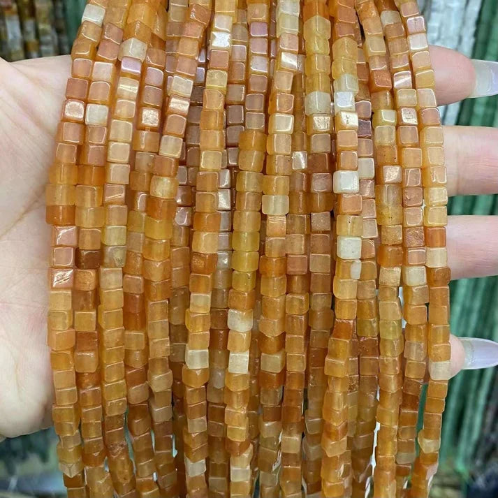 Cube Shape Aventurine Beads